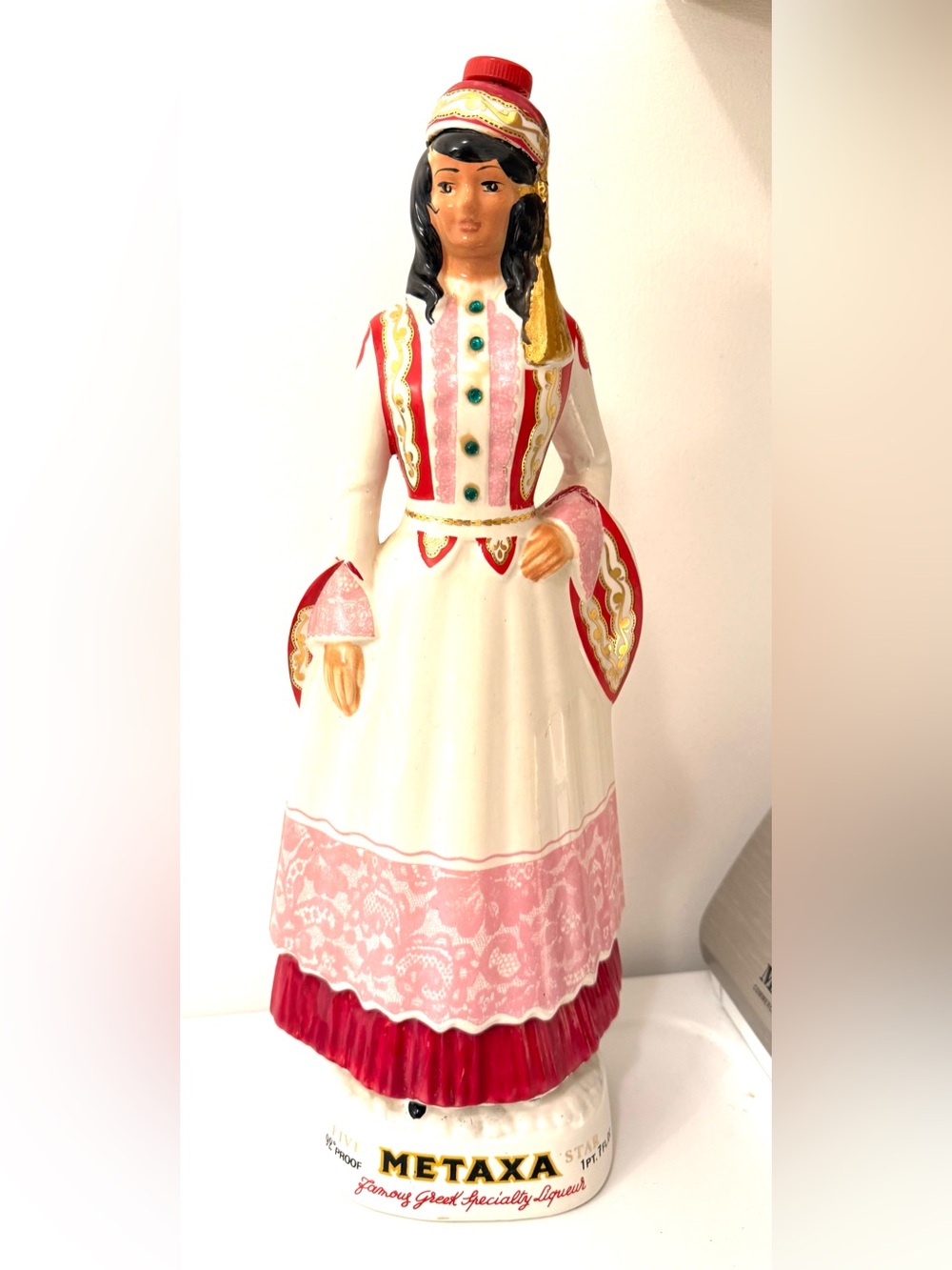 vintage Metaxa Queen Amalia ceramic liqueur bottle collectible decanter